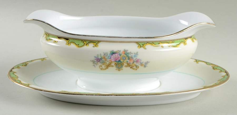 N204 Gravy Boat with Attached Underplate by Noritake-1