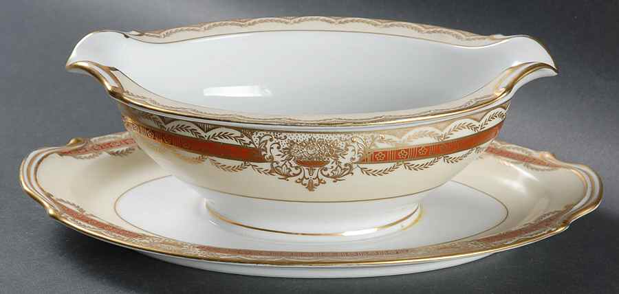 Prunella Gravy Boat with Attached Underplate by Noritake-1