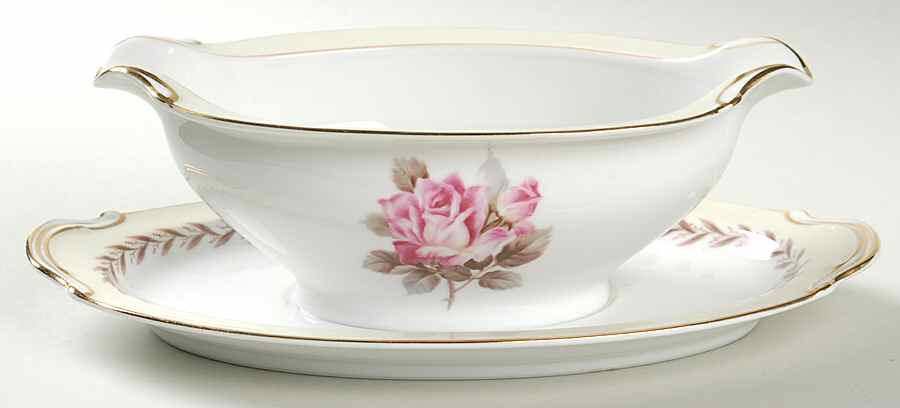 N212 Gravy Boat with Attached Underplate by Noritake-1