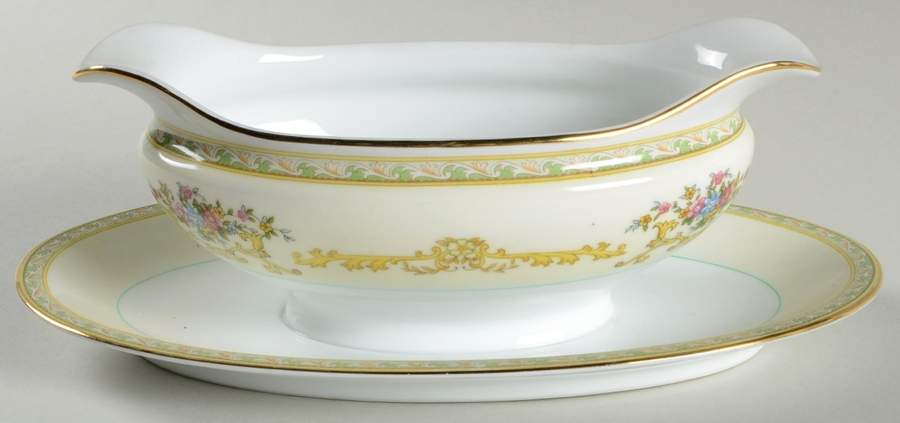 N214 Gravy Boat with Attached Underplate by Noritake-1