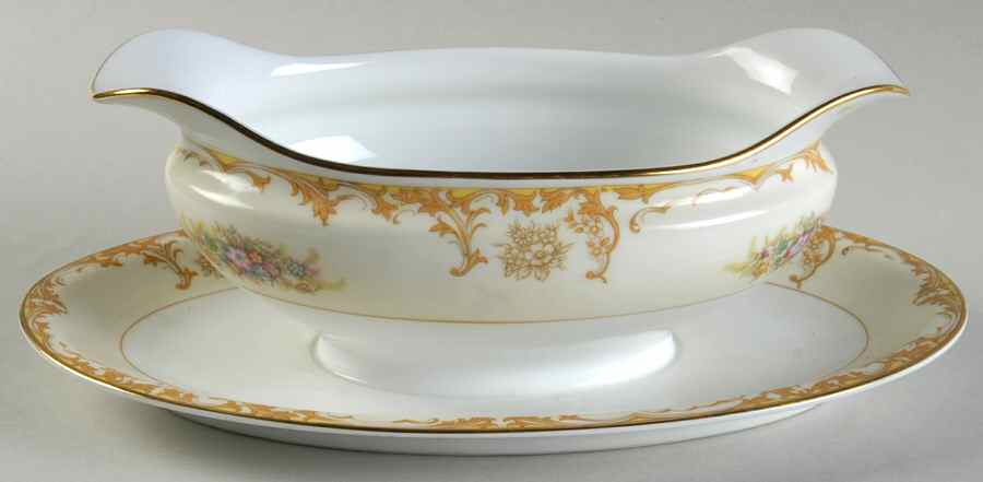N22 Gravy Boat with Attached Underplate by Noritake-1