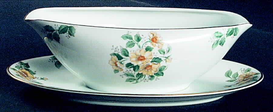 N228 Gravy Boat with Attached Underplate by Noritake-1