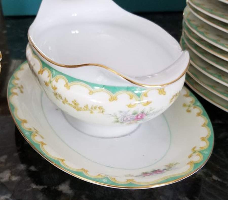 N238 Gravy Boat with Attached Underplate by Noritake-1