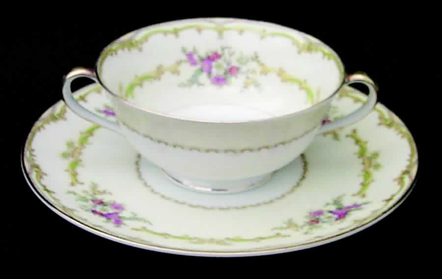 N240 Footed Cream Soup Bowl & Saucer Set by Noritake-1