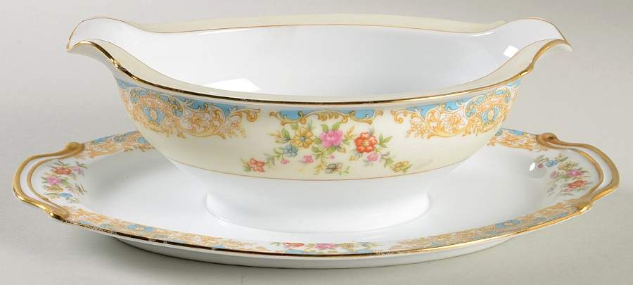 N251 Gravy Boat with Attached Underplate by Noritake-1