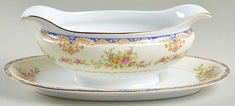 N253 Gravy Boat with Attached Underplate by Noritake-1
