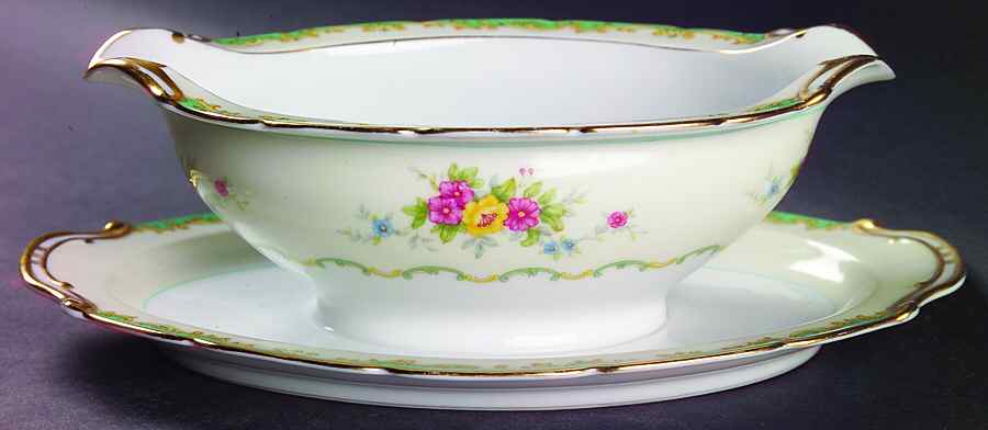 N267 Gravy Boat with Attached Underplate by Noritake-1