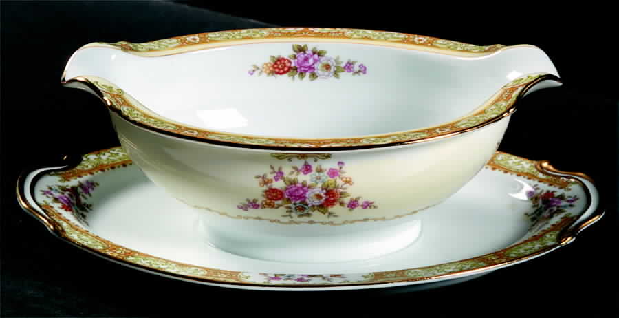 N268 Gravy Boat with Attached Underplate by Noritake-1