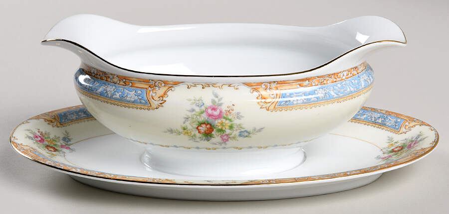 N273 Gravy Boat with Attached Underplate by Noritake-1