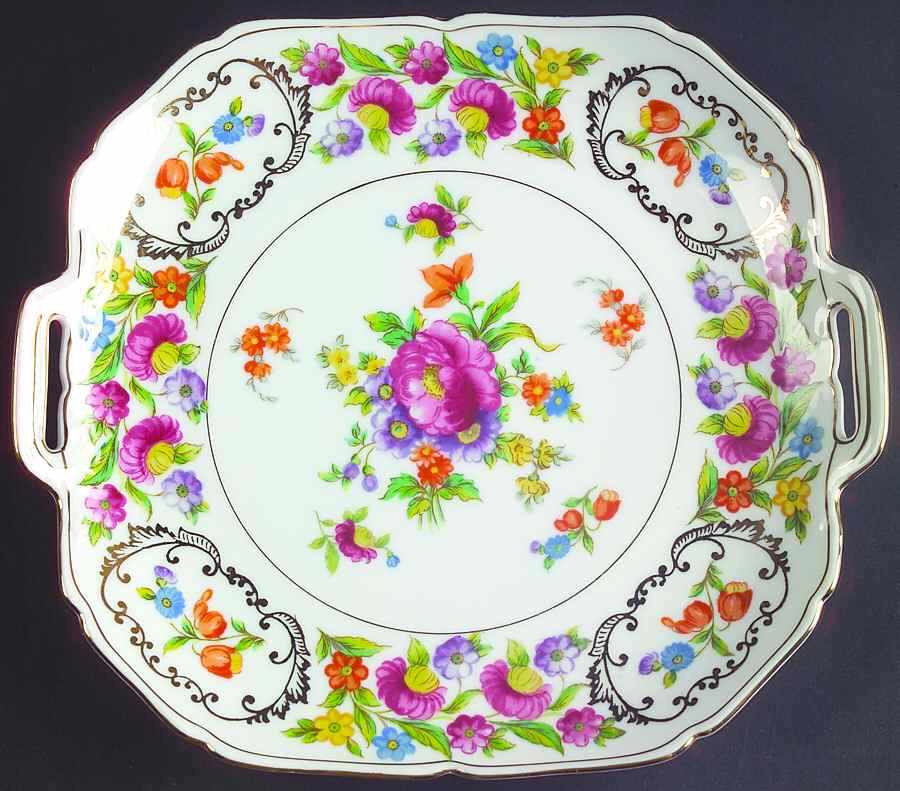 N276 Square Handled Cake Plate by Noritake-1