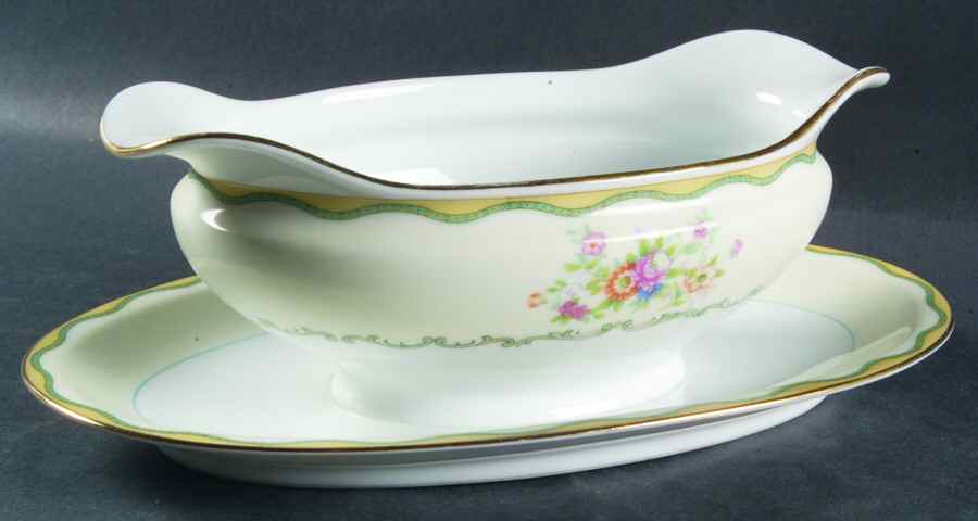 N284 Gravy Boat with Attached Underplate by Noritake-1