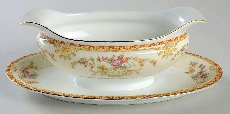 N31 Gravy Boat with Attached Underplate by Noritake-1