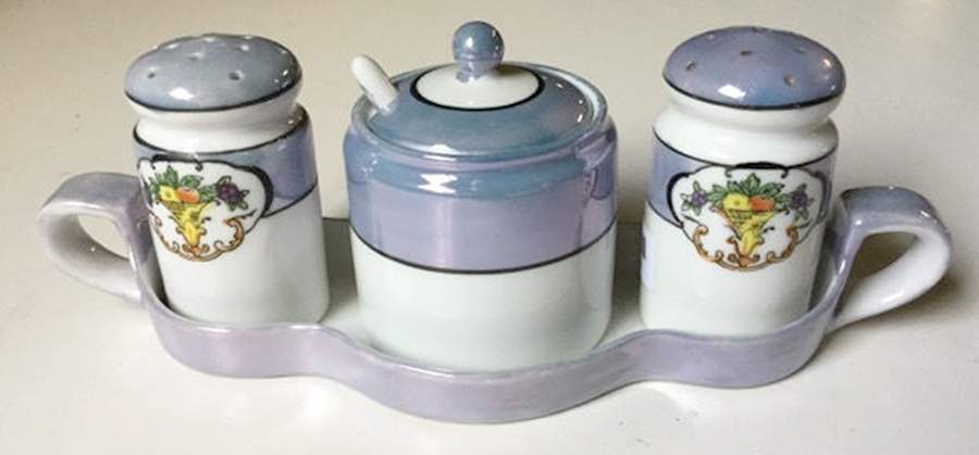 N320 Salt & Pepper, Mustard with Lid & Tray by Noritake-1