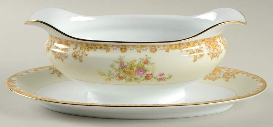 N326 Gravy Boat with Attached Underplate by Noritake-1