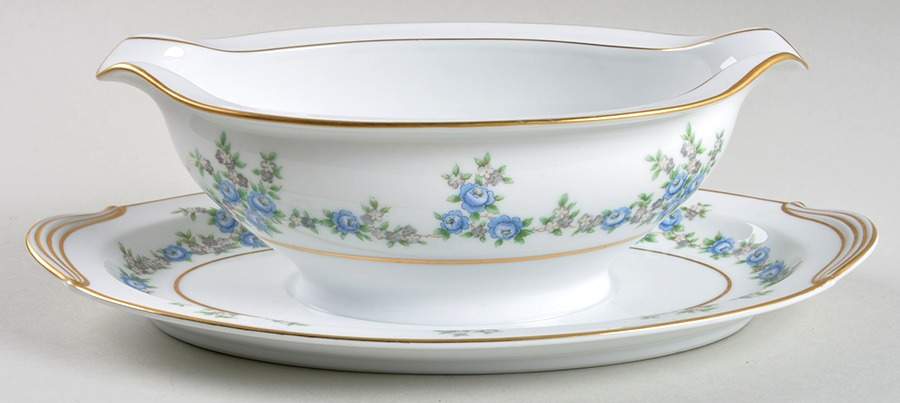 N331 Gravy Boat with Attached Underplate by Noritake-1