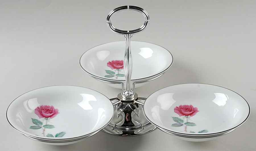 N34 7" x 12" 3-Part Relish & Metal Stand (FR) HC by Noritake-1