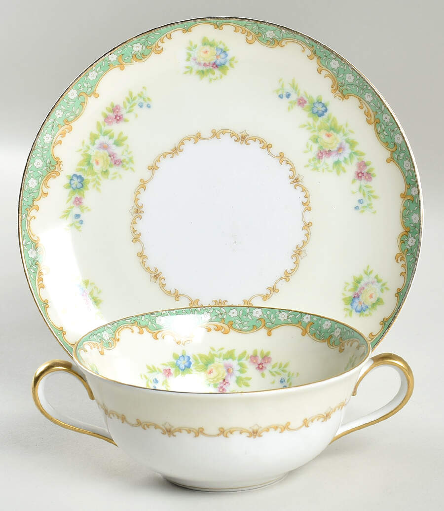 N35 Flat Cream Soup Bowl & Saucer Set by Noritake-1