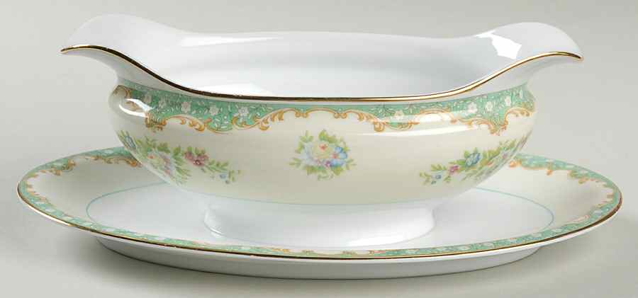 N35 Gravy Boat with Attached Underplate by Noritake-1