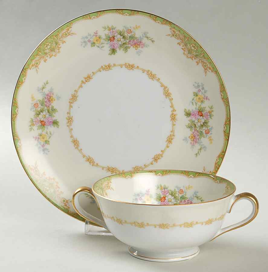 N355 Footed Cream Soup Bowl & Saucer Set by Noritake-1