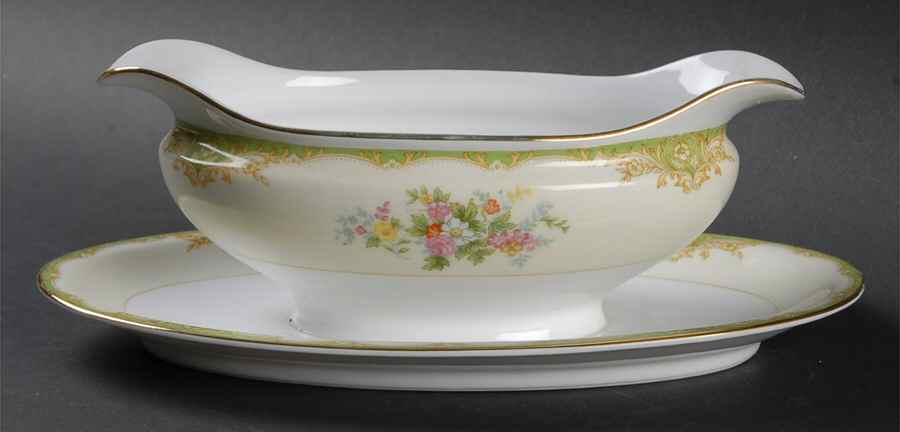N355 Gravy Boat with Attached Underplate by Noritake-1