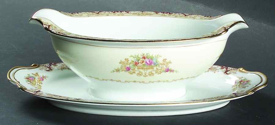 N376 Gravy Boat with Attached Underplate by Noritake-1