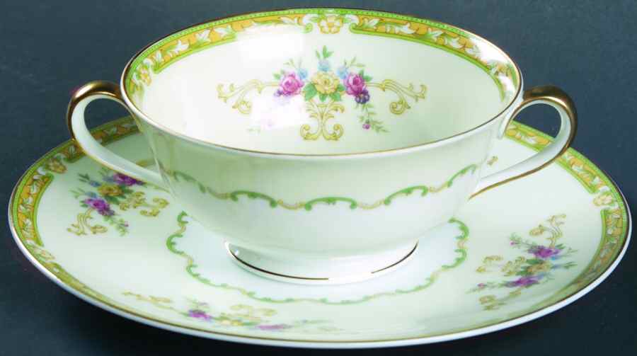 N382 Footed Cream Soup Bowl & Saucer Set by Noritake-1