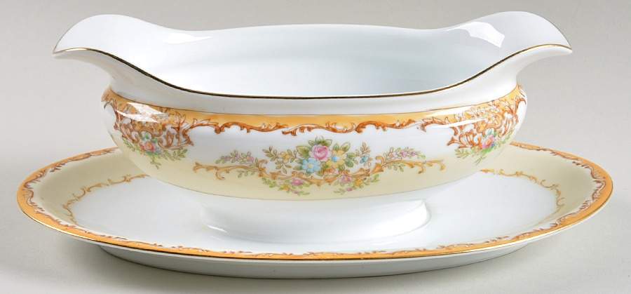 N388 Gravy Boat with Attached Underplate by Noritake-1