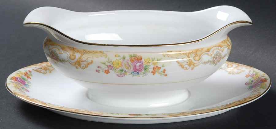 N399 Gravy Boat with Attached Underplate by Noritake-1