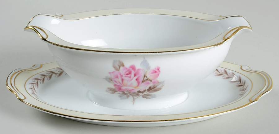 1559G Gravy Boat with Attached Underplate by Noritake-1