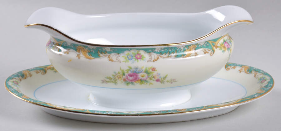 N406 Gravy Boat with Attached Underplate by Noritake-1