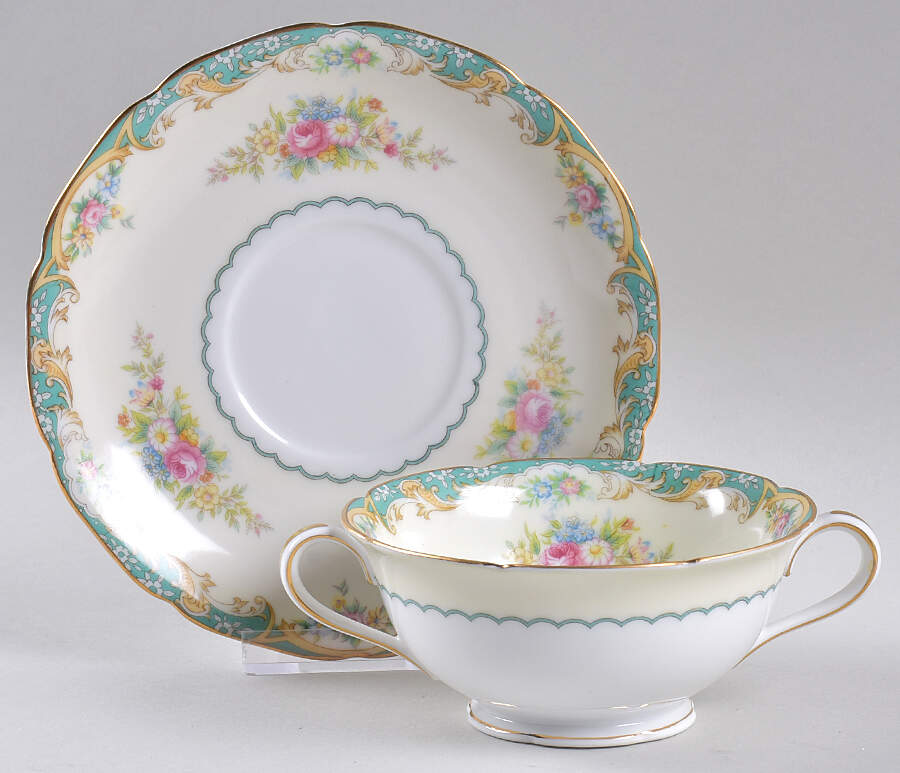 N406 Footed Cream Soup Bowl & Saucer Set by Noritake-1