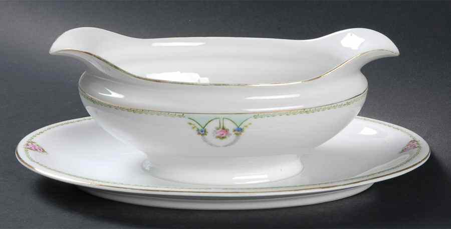 N41 Gravy Boat with Attached Underplate by Noritake-1