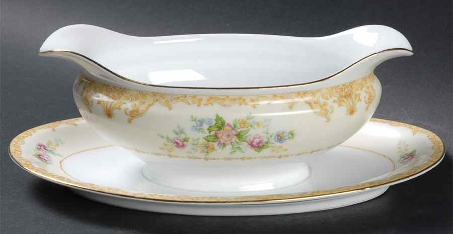 N42 Gravy Boat with Attached Underplate by Noritake-1