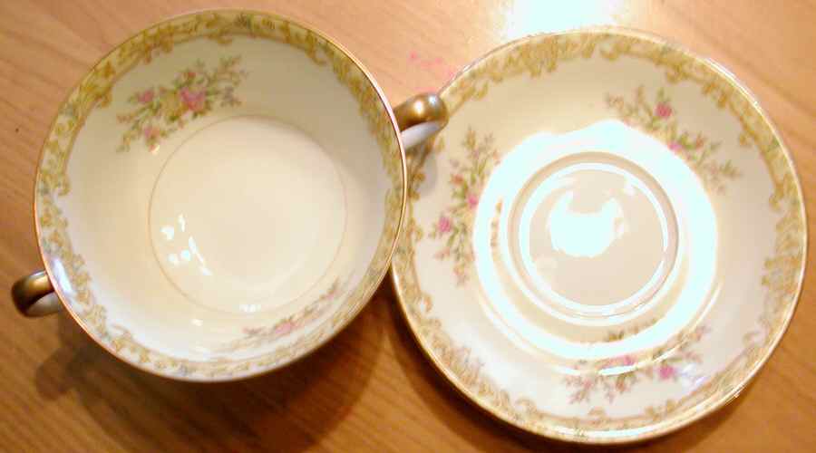 N44 Footed Cream Soup Bowl & Saucer Set by Noritake-1