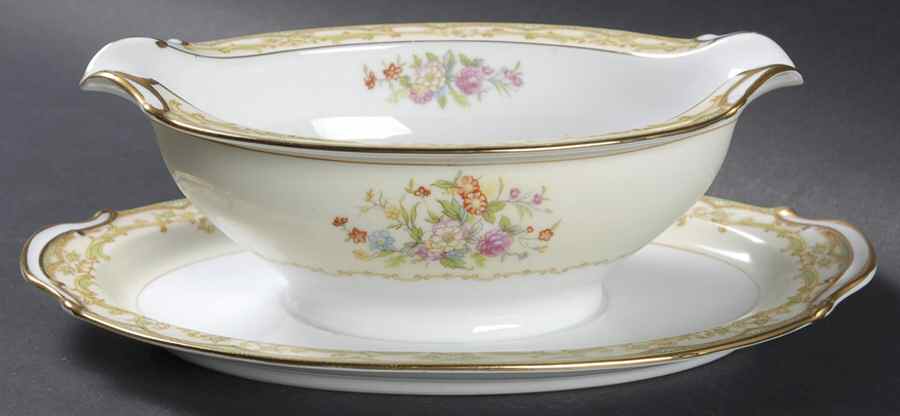 N46 Gravy Boat with Attached Underplate by Noritake-1