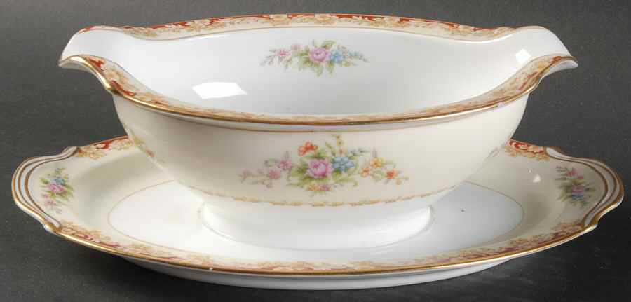 N48 Gravy Boat with Attached Underplate by Noritake-1