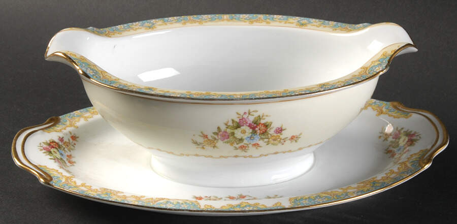N49 Gravy Boat with Attached Underplate by Noritake-1