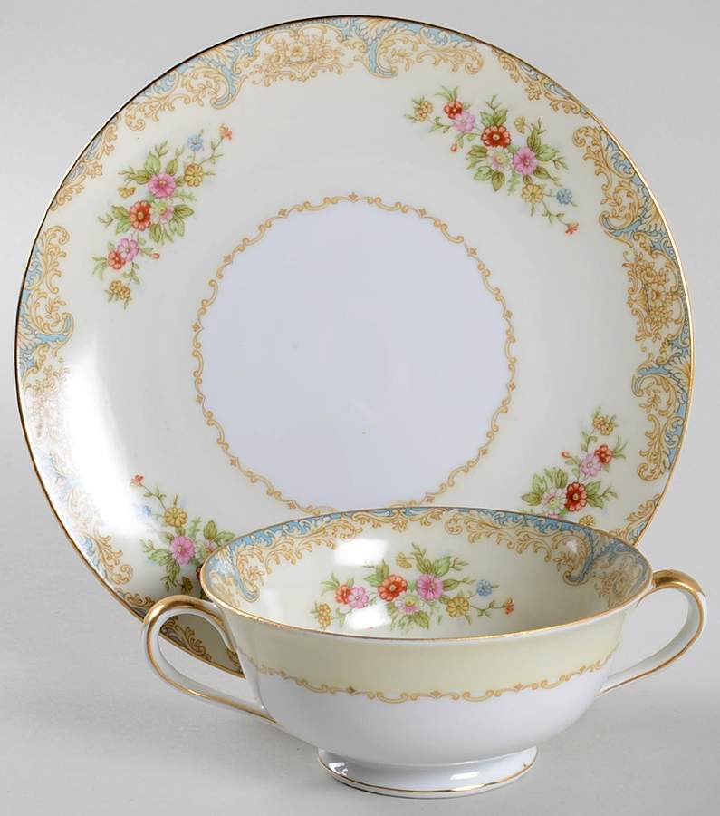 N50 Footed Cream Soup Bowl & Saucer Set by Noritake-1