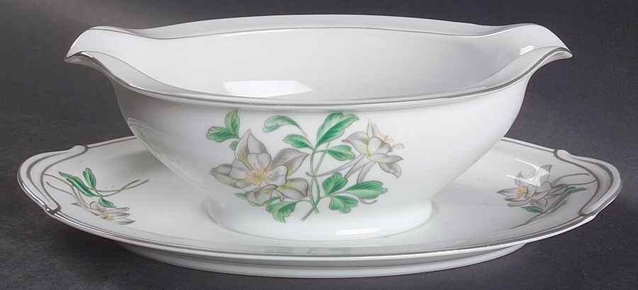 N501 Gravy Boat with Attached Underplate by Noritake-1