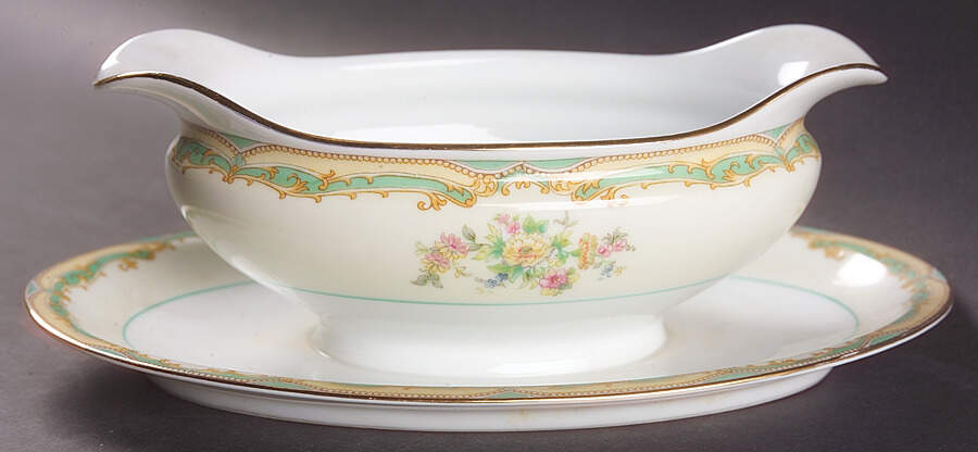 N502 Gravy Boat with Attached Underplate by Noritake-1