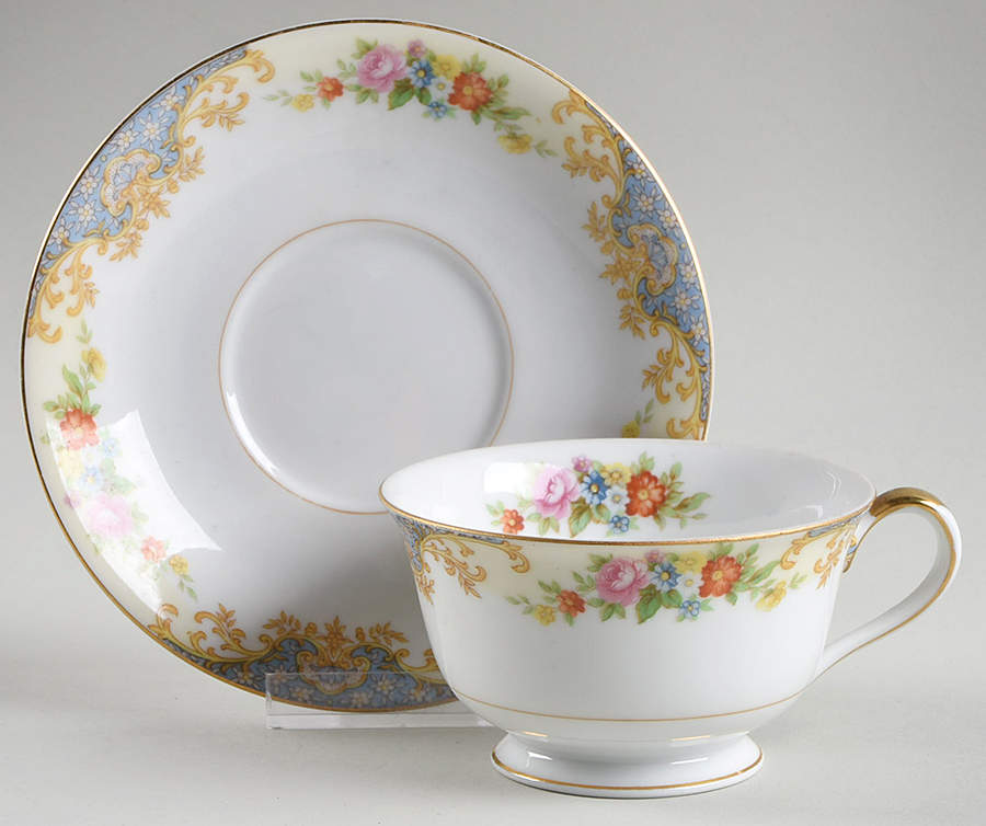 N51 Footed Cup & Saucer Set by Noritake-1