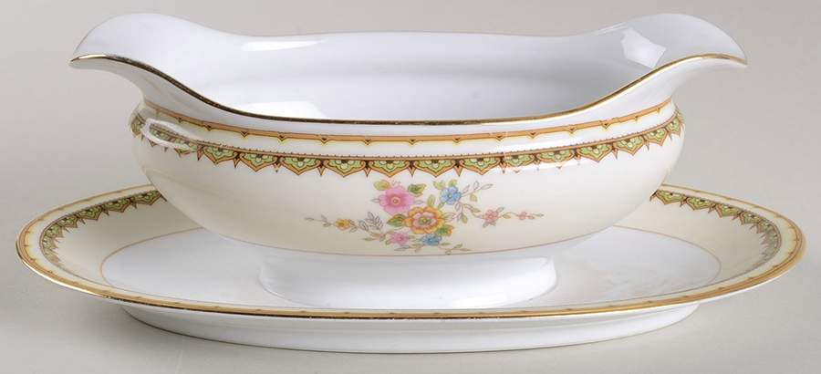 N529 Gravy Boat with Attached Underplate by Noritake-1