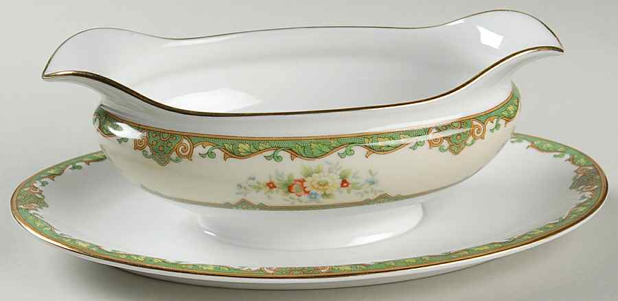 N567 Gravy Boat with Attached Underplate by Noritake-1