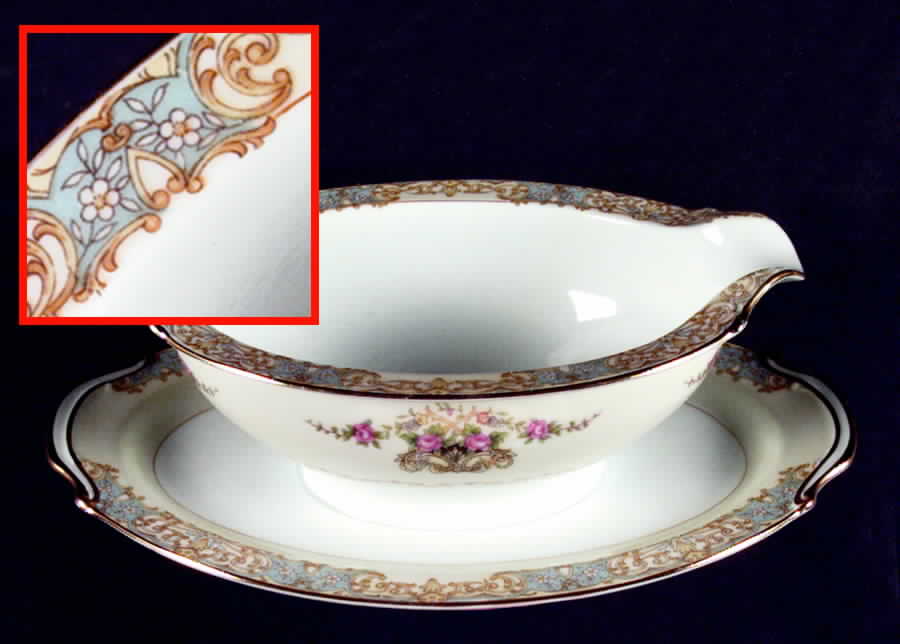 N584 Gravy Boat with Attached Underplate by Noritake-1