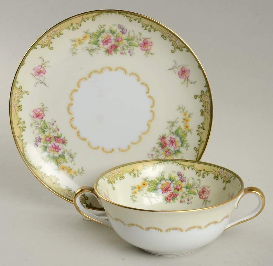 N595 Flat Cream Soup Bowl & Saucer Set by Noritake-1
