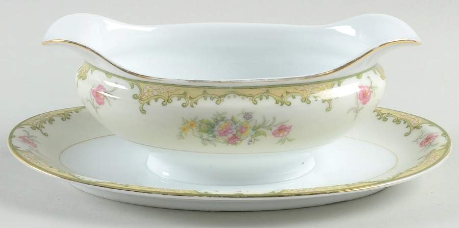N595 Gravy Boat with Attached Underplate by Noritake-1