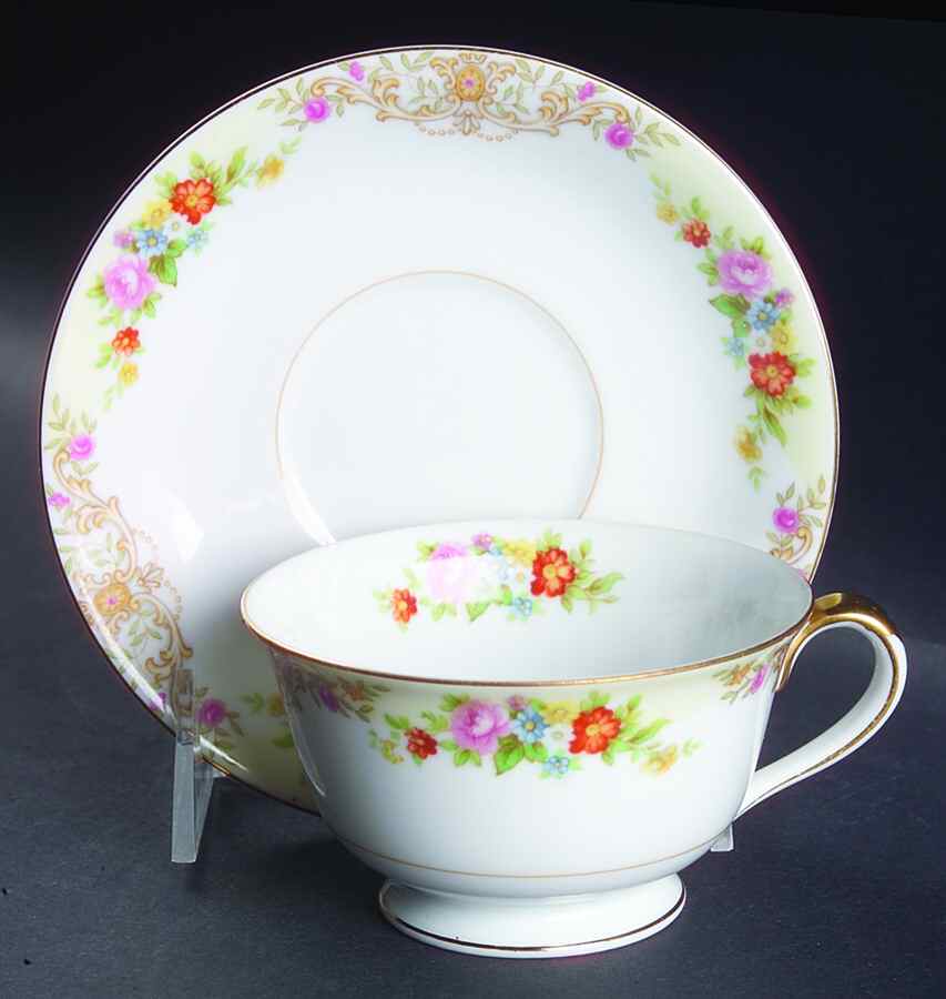 Mystery #117 Footed Cup & Saucer Set by Noritake-1