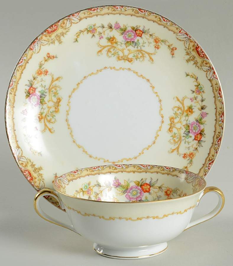 N62 Footed Cream Soup Bowl & Saucer Set by Noritake-1