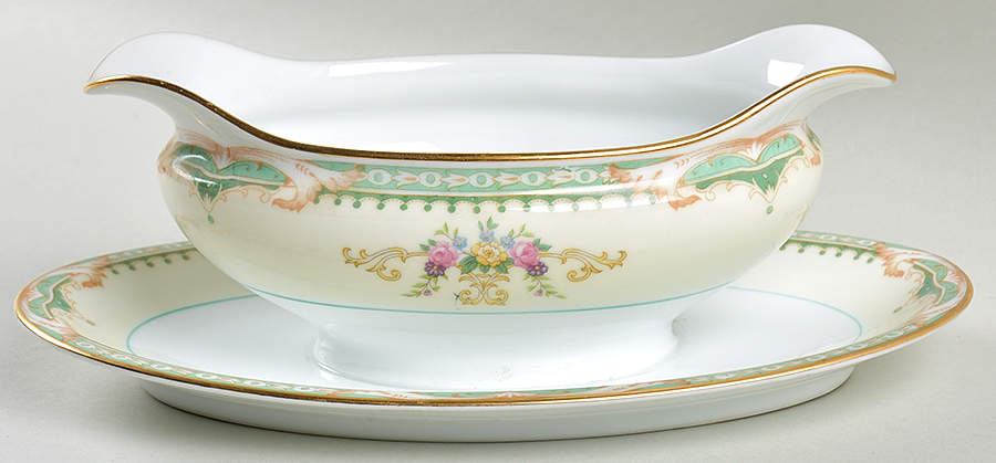 N65 Gravy Boat with Attached Underplate by Noritake-1