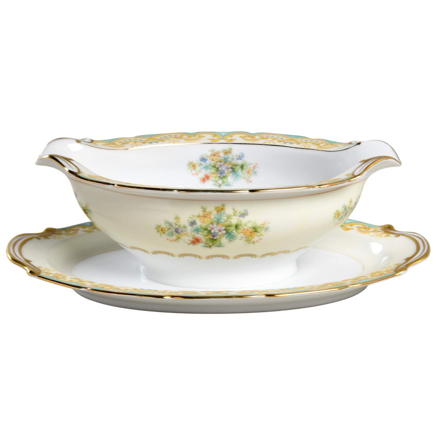 N650 Gravy Boat with Attached Underplate by Noritake-1